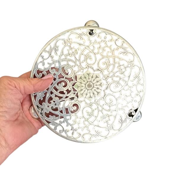 Vintage EPNS Manco Plate Silver Plate  Ornate Reticulated Trivet - Picture 3 of 8